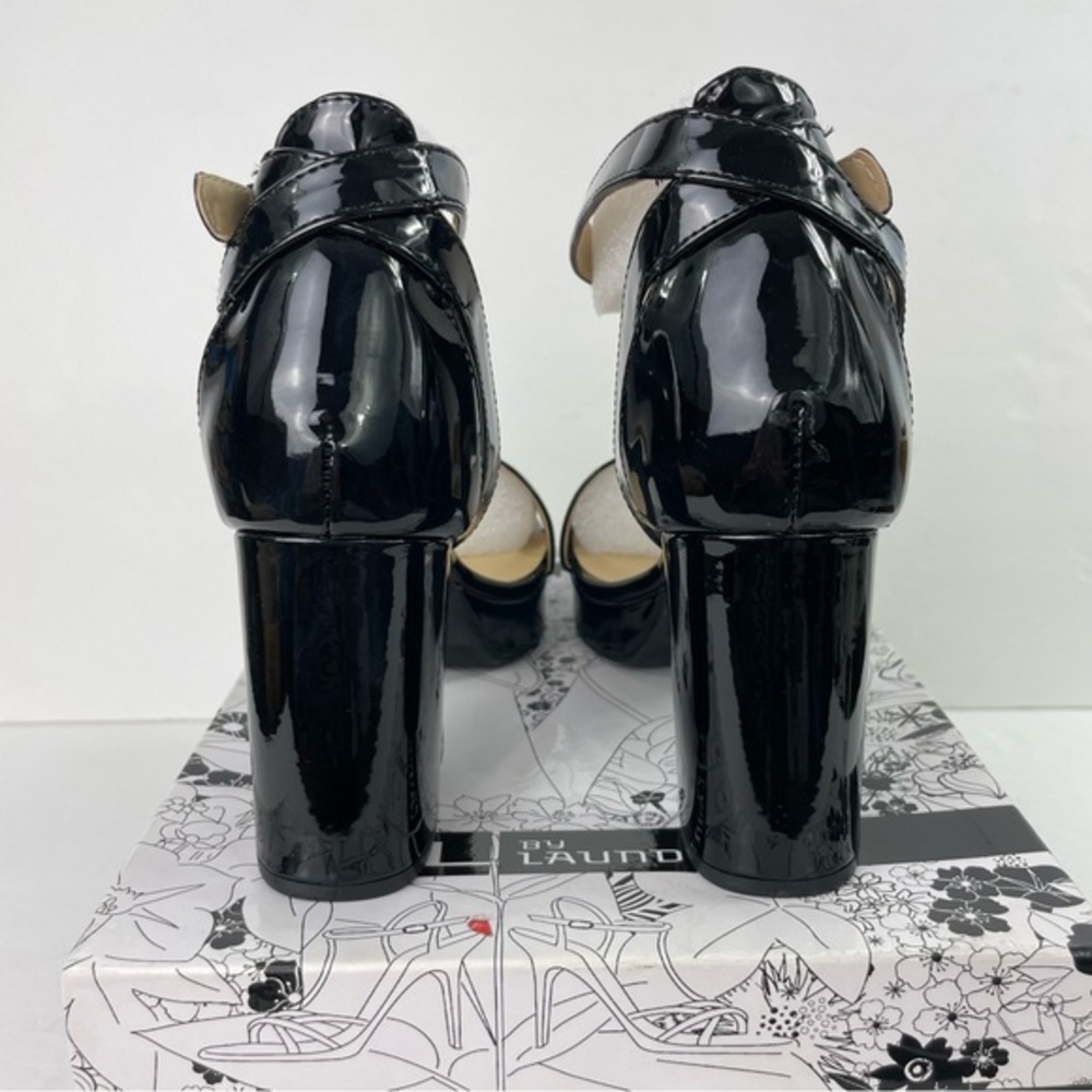 CL BY CHINESE LAUNDRY Go On Platform Dress Sandal Black Patent Heels - Picture 10 of 15